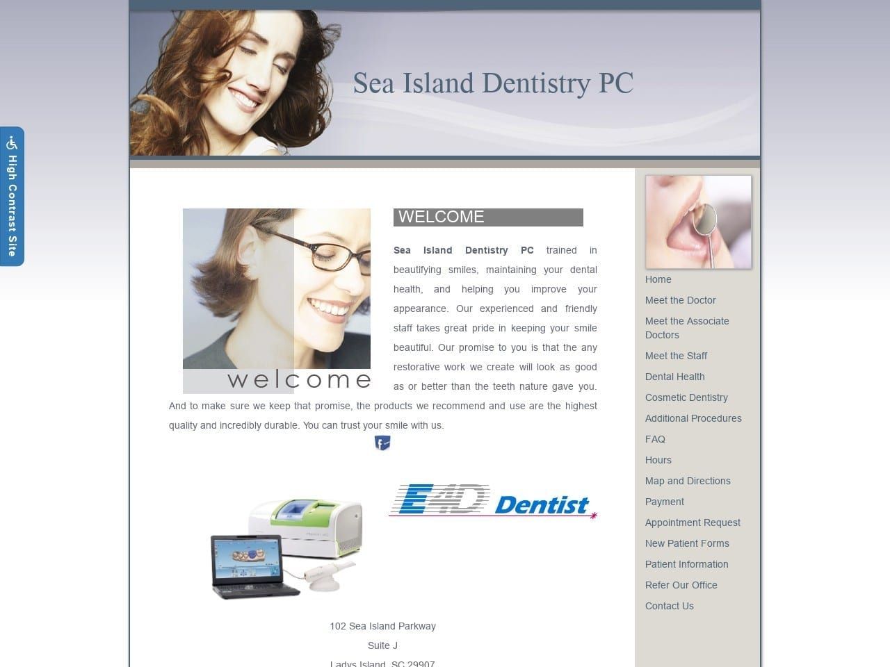 Sea Island Family Dentistry Website Screenshot from seaislanddentistry.com