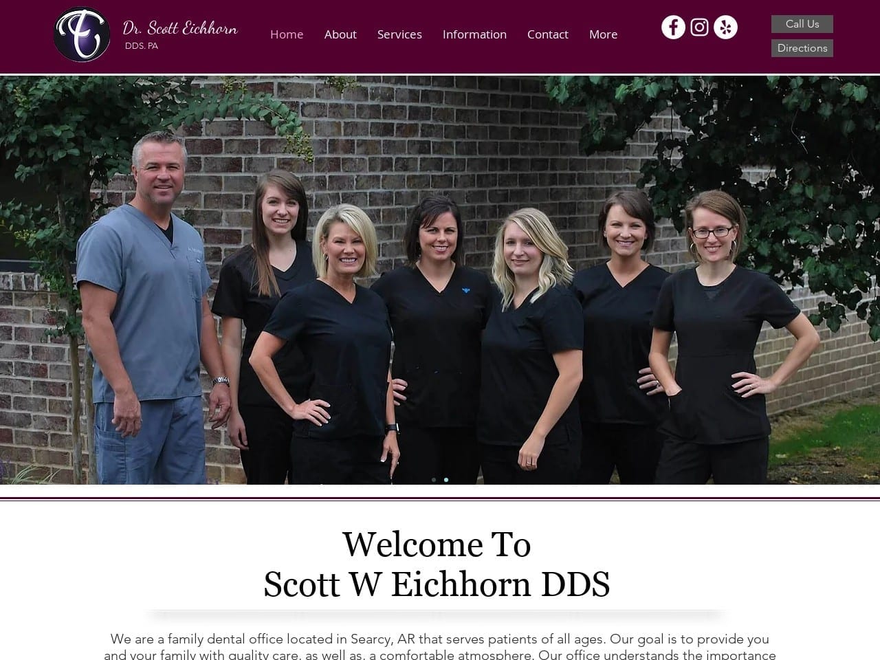 Eichhorn Scott w DDS PA Website Screenshot from searcydentist.com