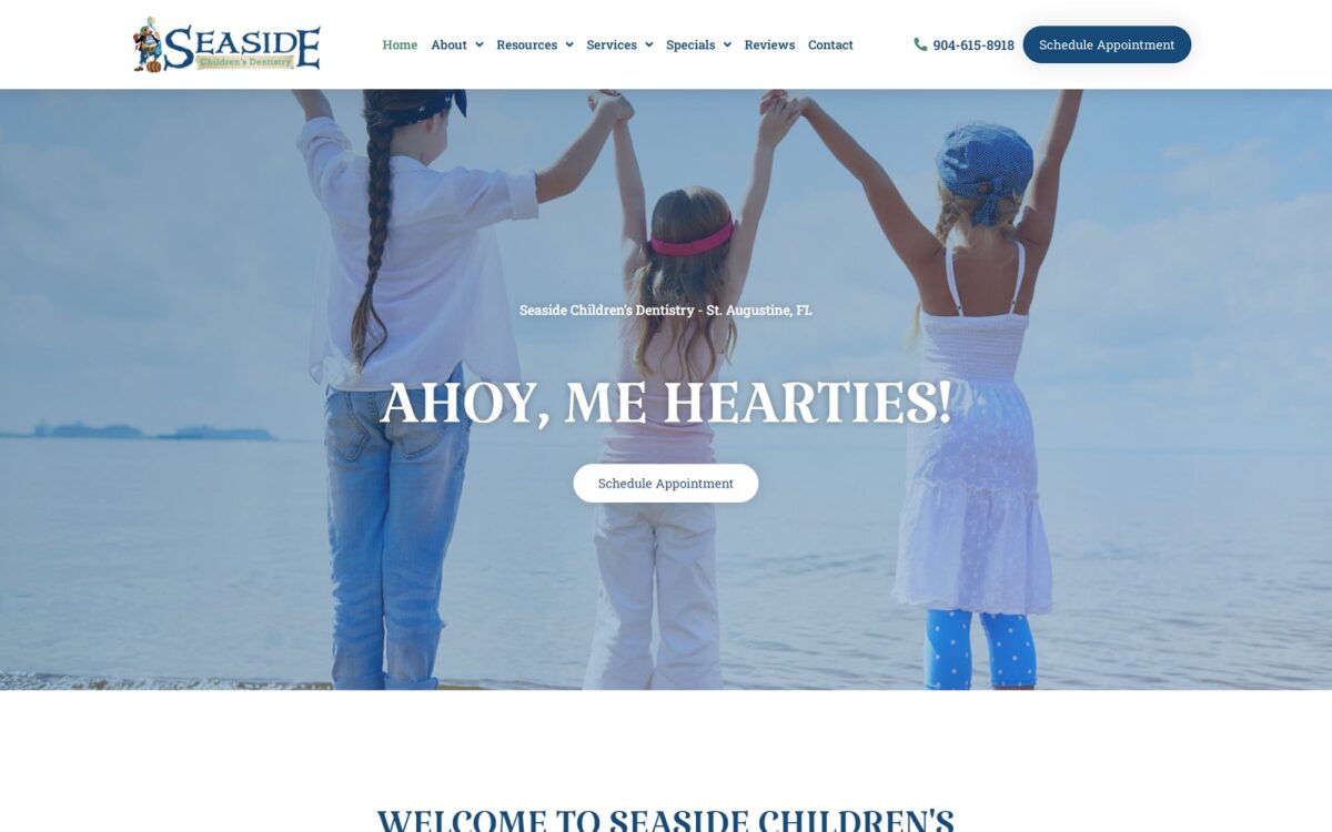 seasidechildrensdentistry.com screenshot