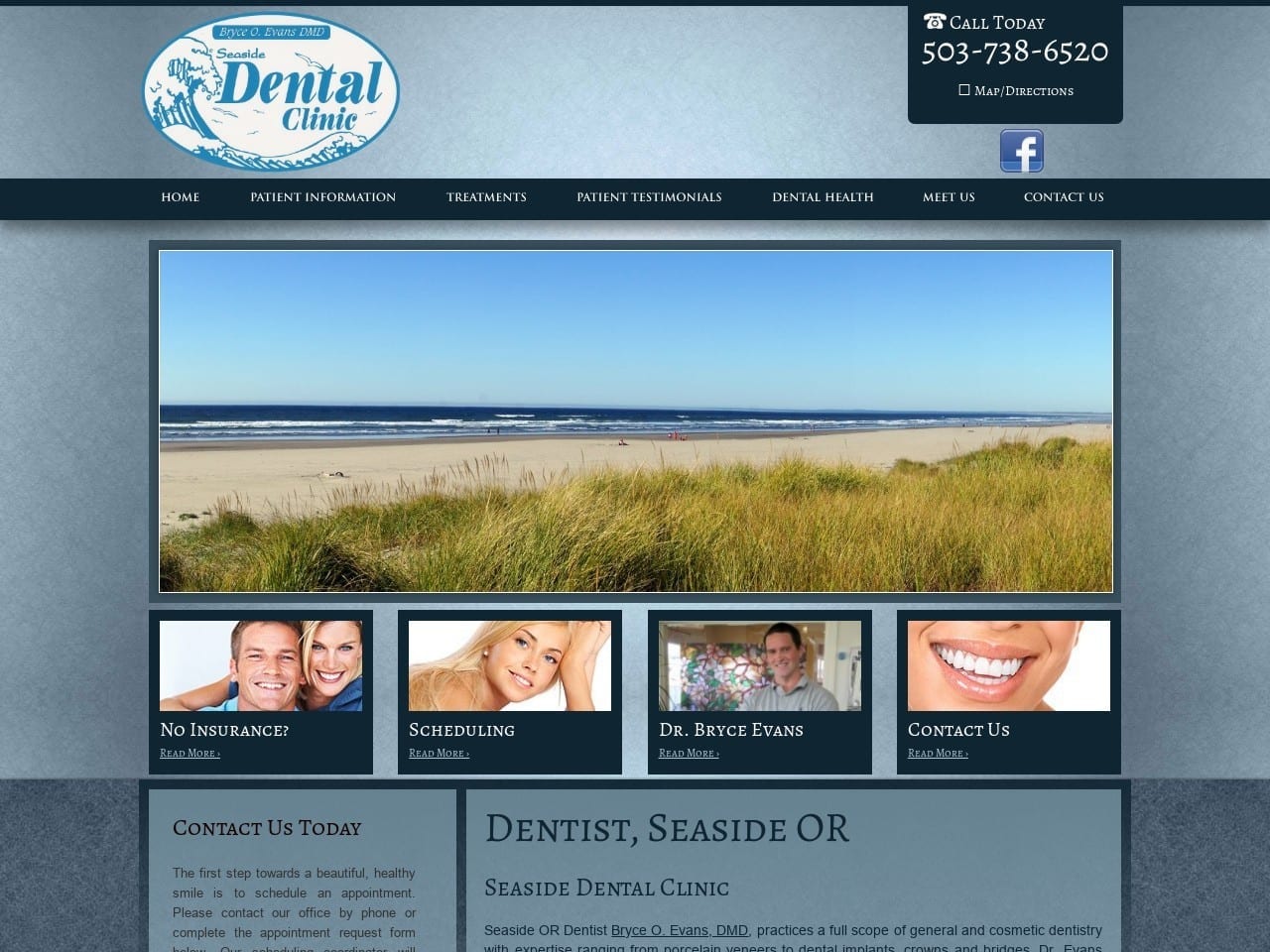 Seaside Dental Clinic Website Screenshot from seasidedentalclinic.com