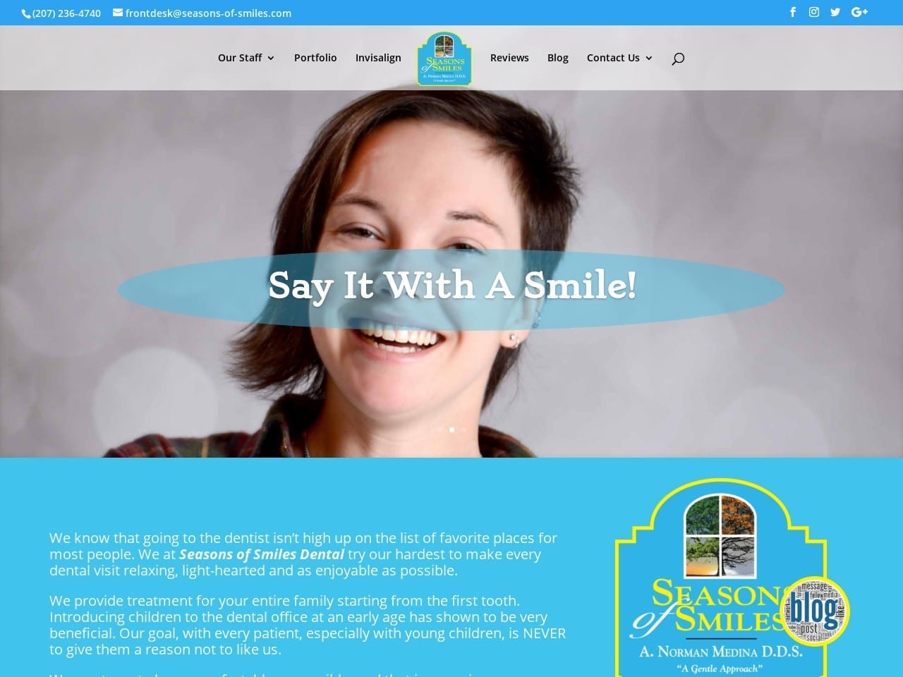 Seasons of Smiles Dental Website Screenshot from seasons-of-smiles.com