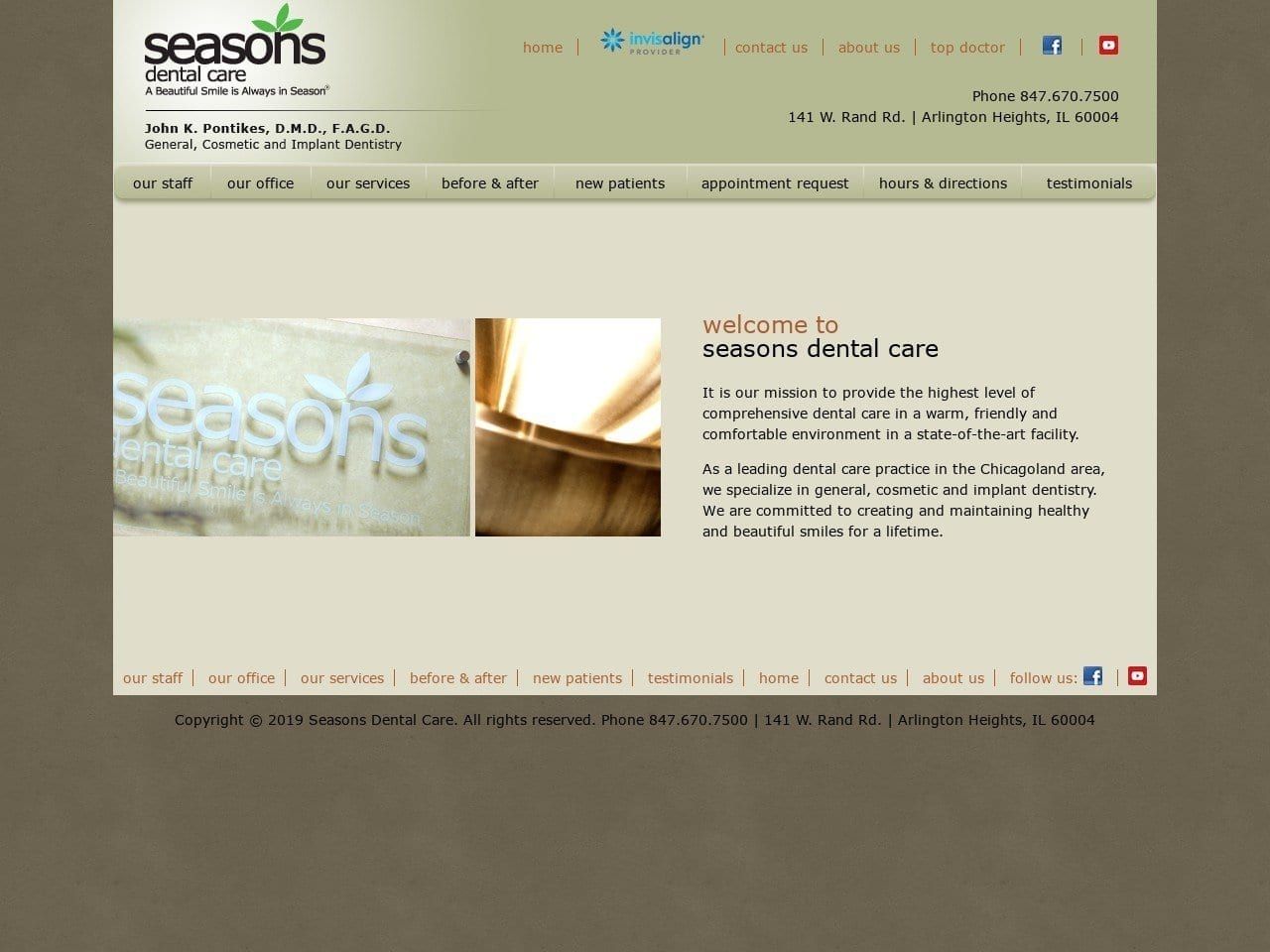 Seasons Dental Care Website Screenshot from seasonsdentalcare.com
