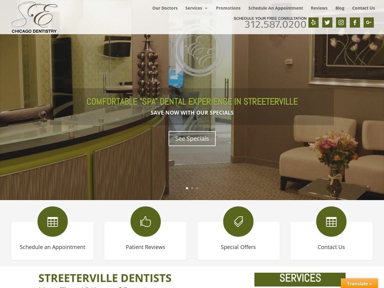 East Erie Dental Associates Website Screenshot from sechicagodentistry.com