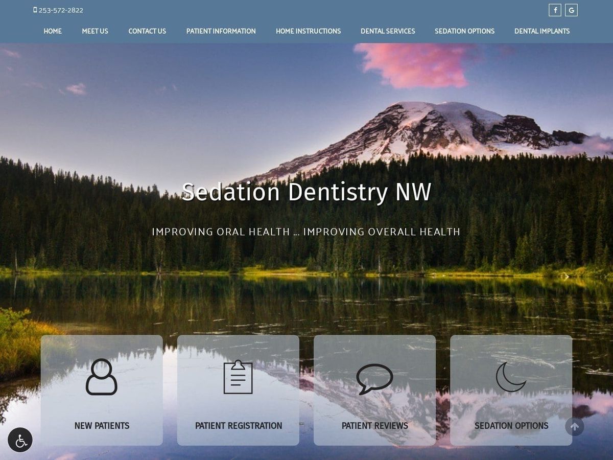 Sedation Dentistry NW Website Screenshot from sedationdentistrynw.com