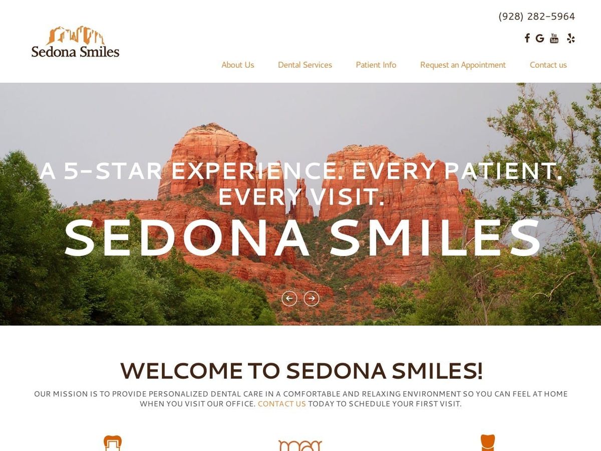 Sedona Smiles Website Screenshot from sedonasmiles.com