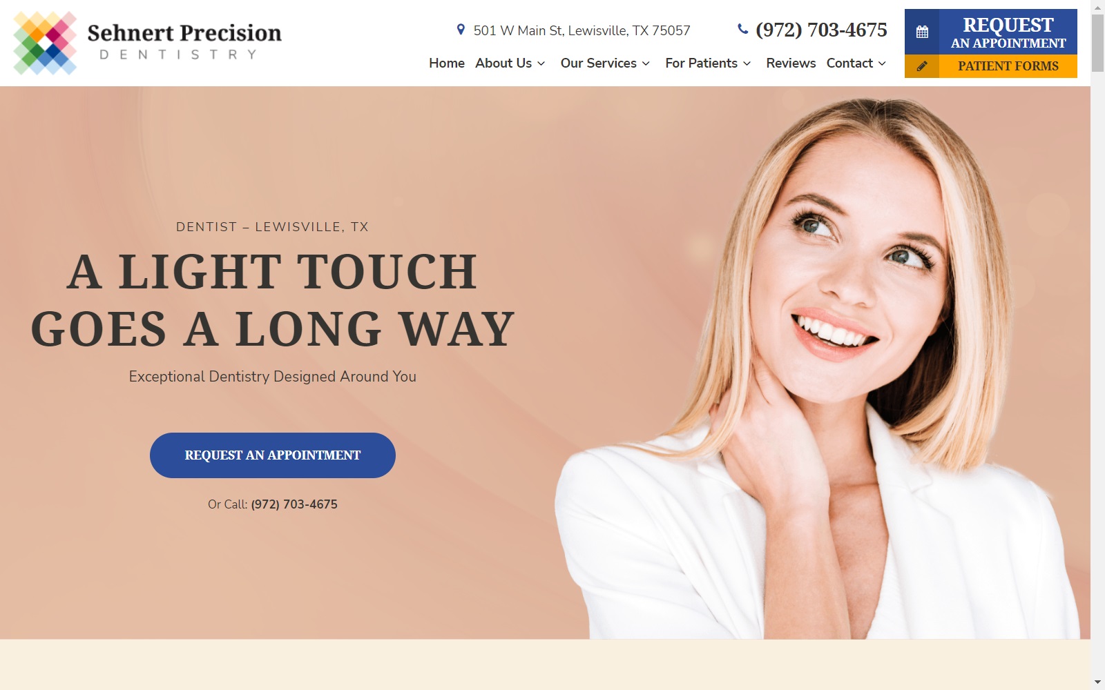 sehnertprecisiondentistry.com screenshot