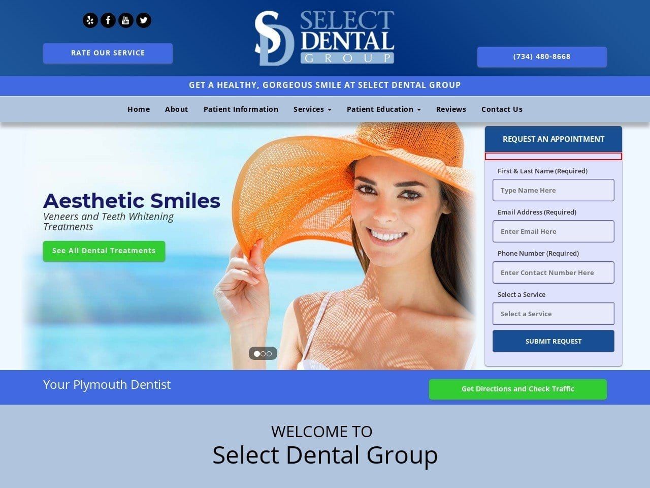 Select Dental Group Website Screenshot from selectdentalgroup.com