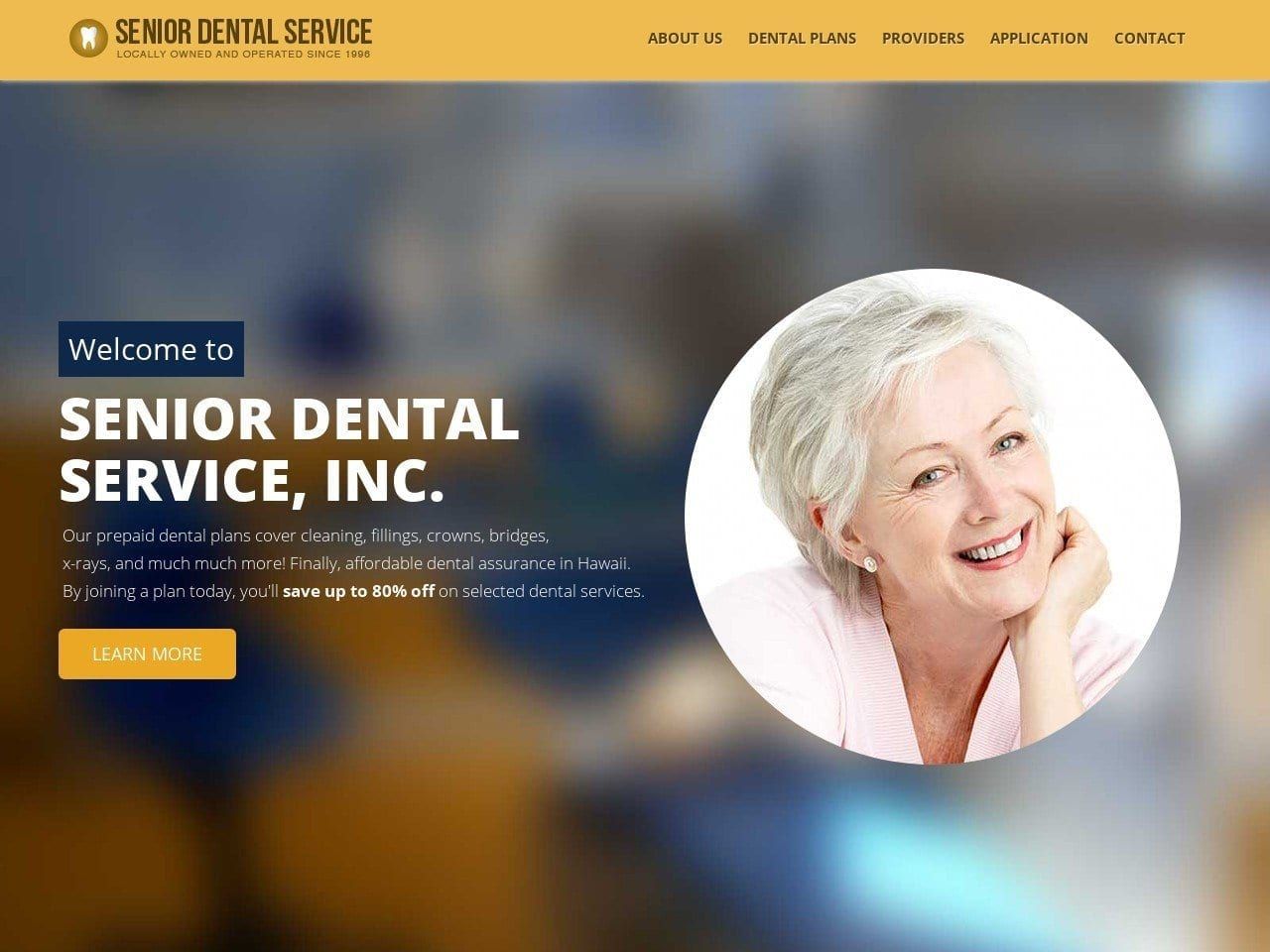 Senior Dental Services Inc Website Screenshot from seniordentalhi.com