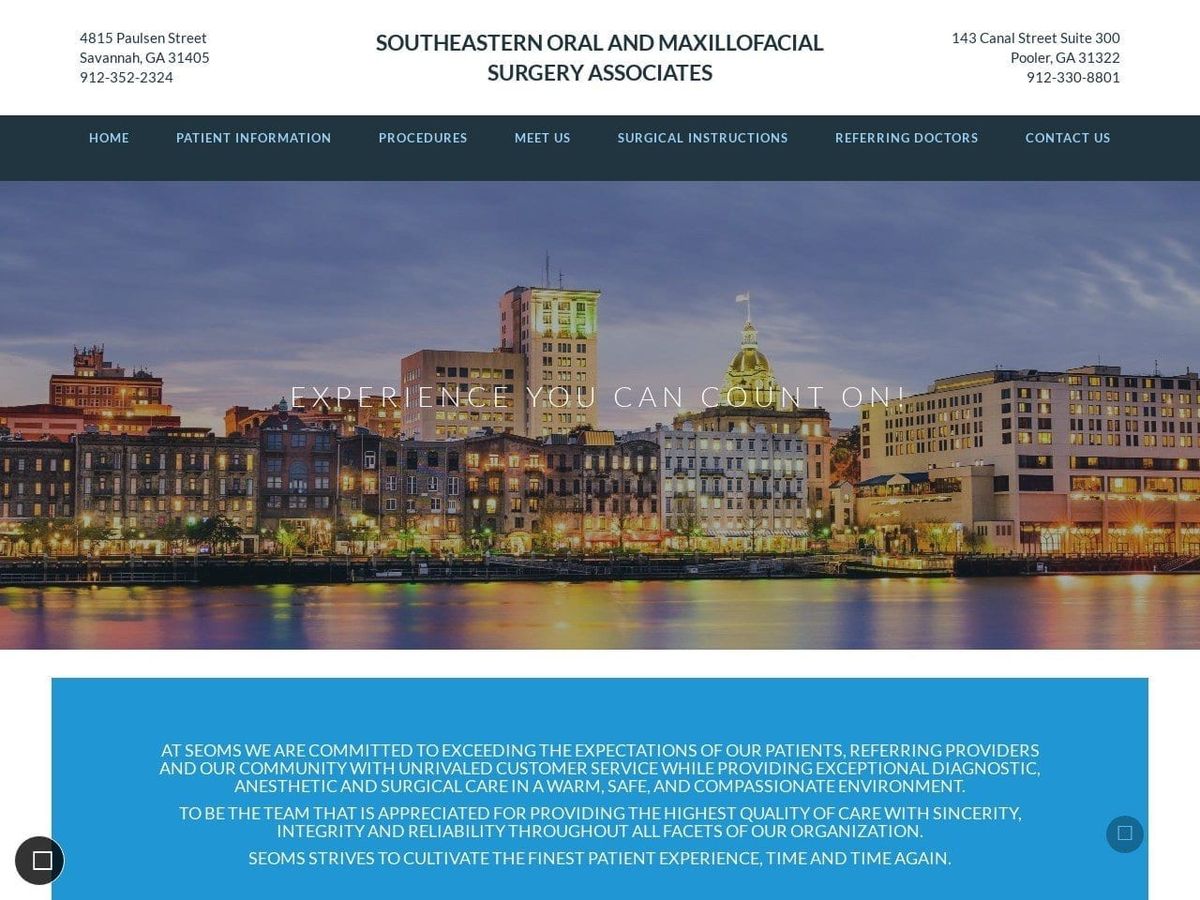 Southeastern Oral Surgery Associates Website Screenshot from seoralsurgery.com