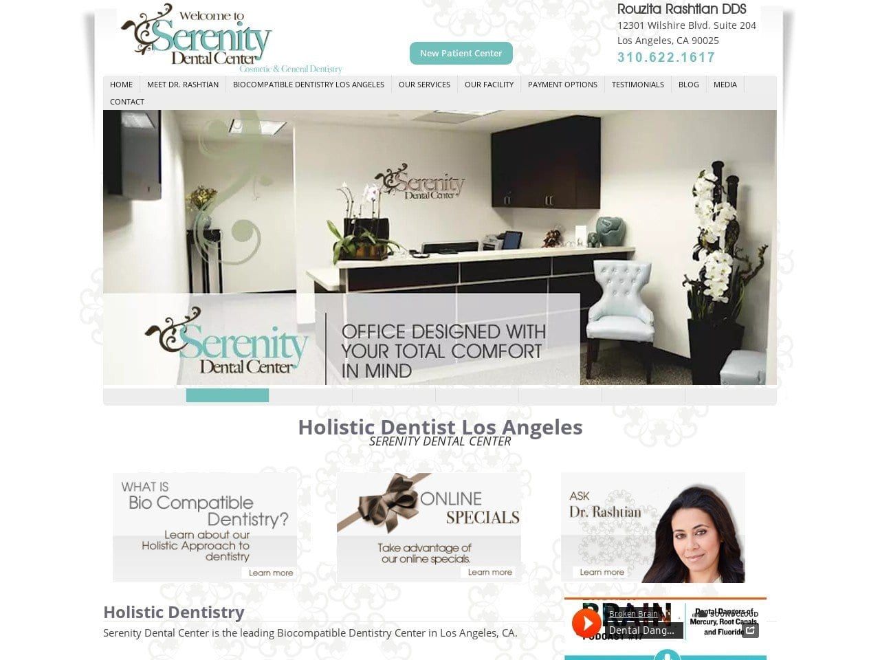 Serenity Dental Center Website Screenshot from serenitydentalcenter.com