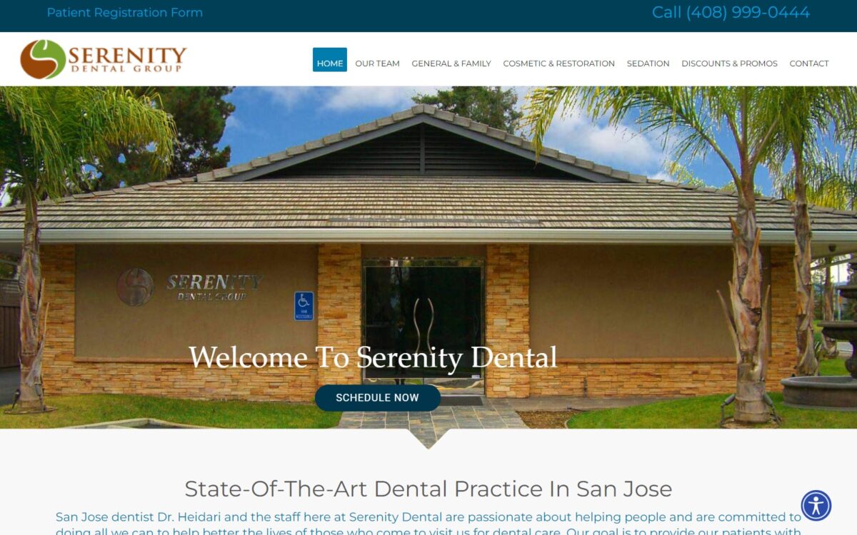 serenitydentalsanjose.com screenshot