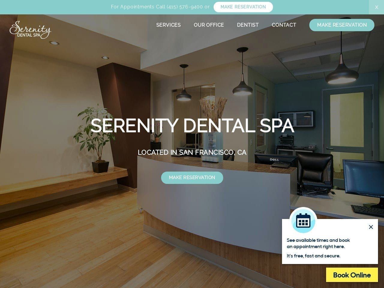 Serenity Dental Spa Website Screenshot from serenitydentalspa.net