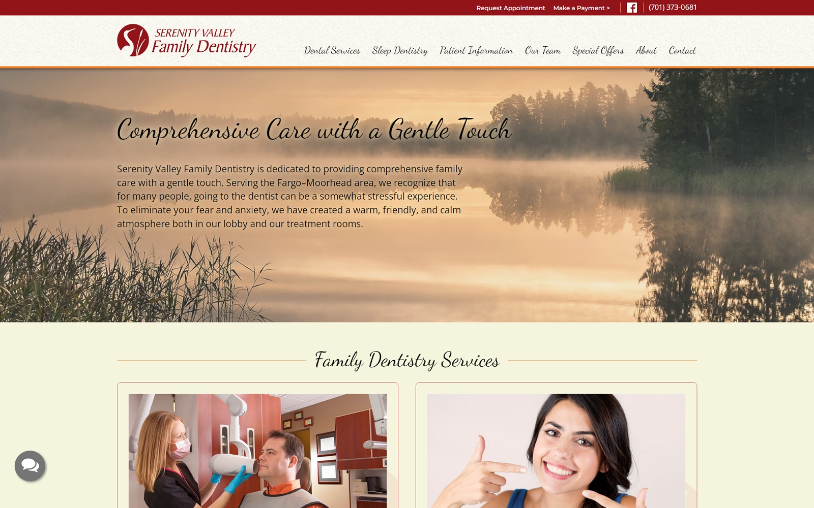 serenityvalleydental.com screenshot