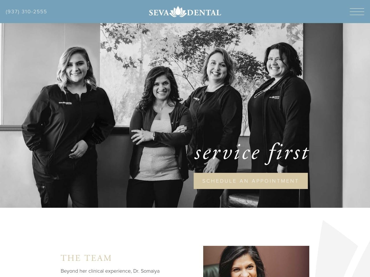 Seva Dental Nimisha Somaiya DDS Website Screenshot from sevadental.com