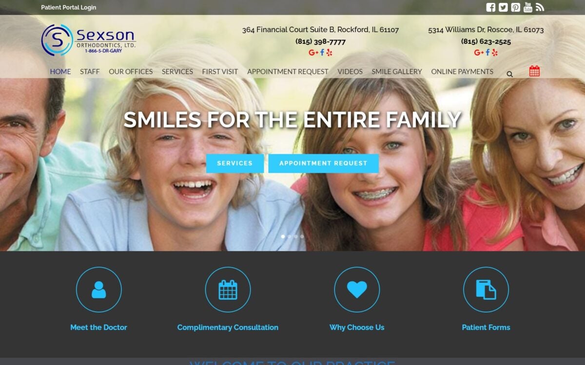 sexsonorthodontics.com screenshot