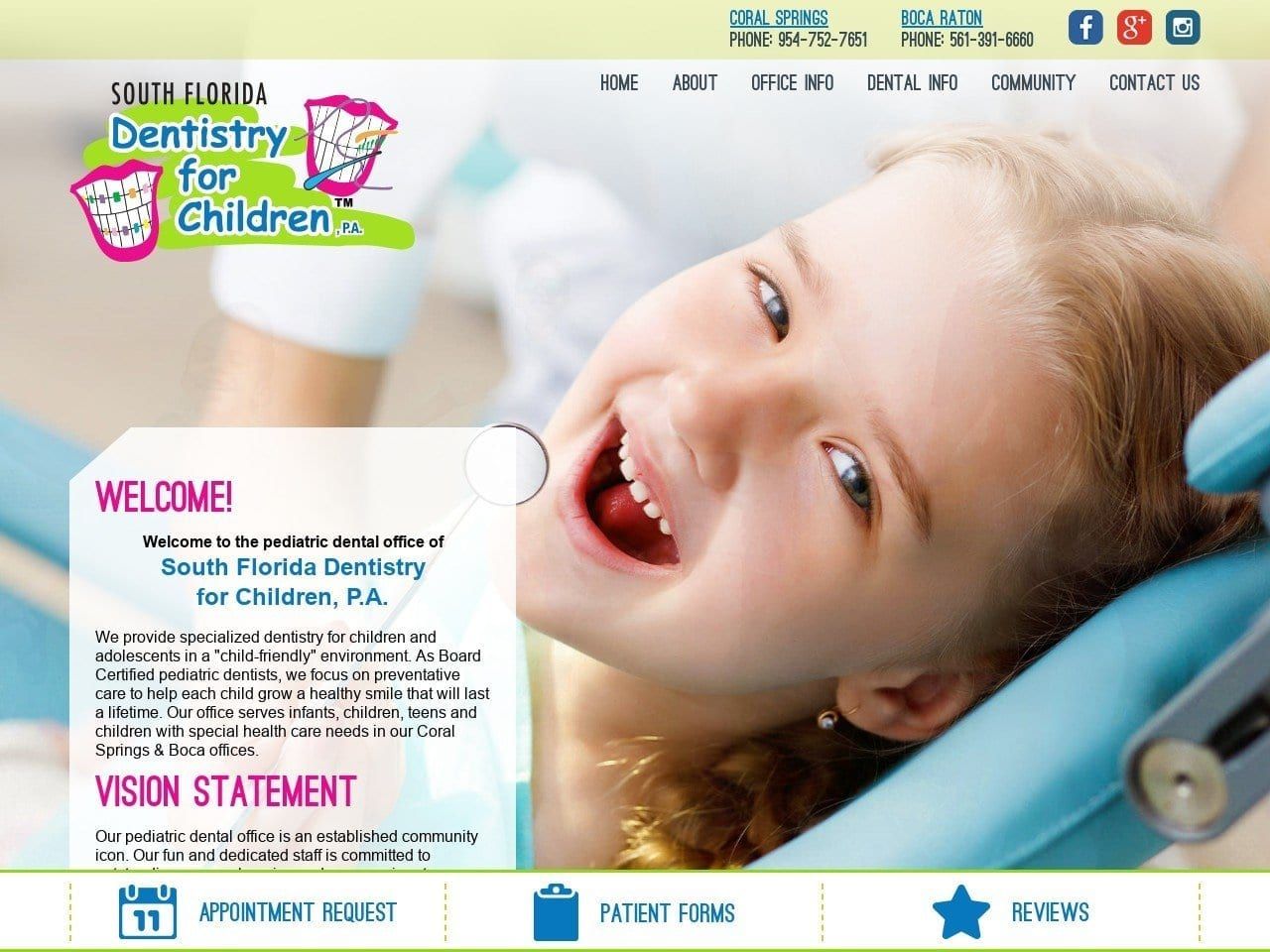 South Florida Dentist Website Screenshot from sfldco.com
