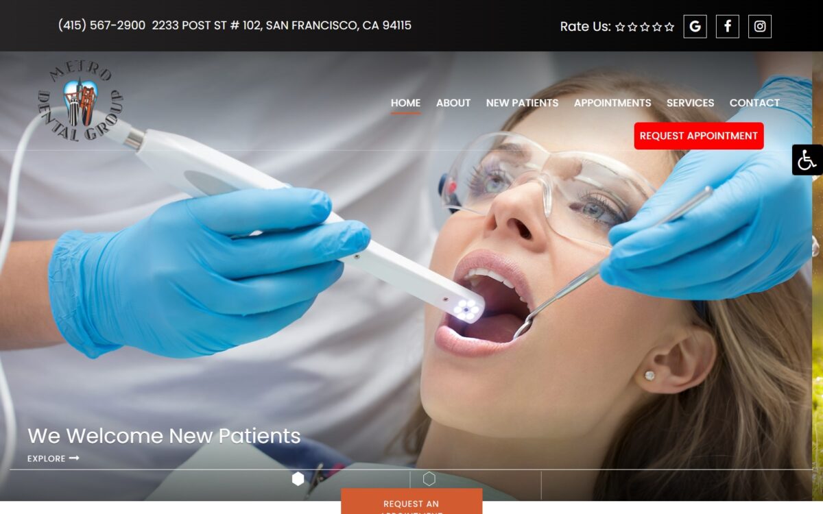 sfmetrodentalgroup.com screenshot