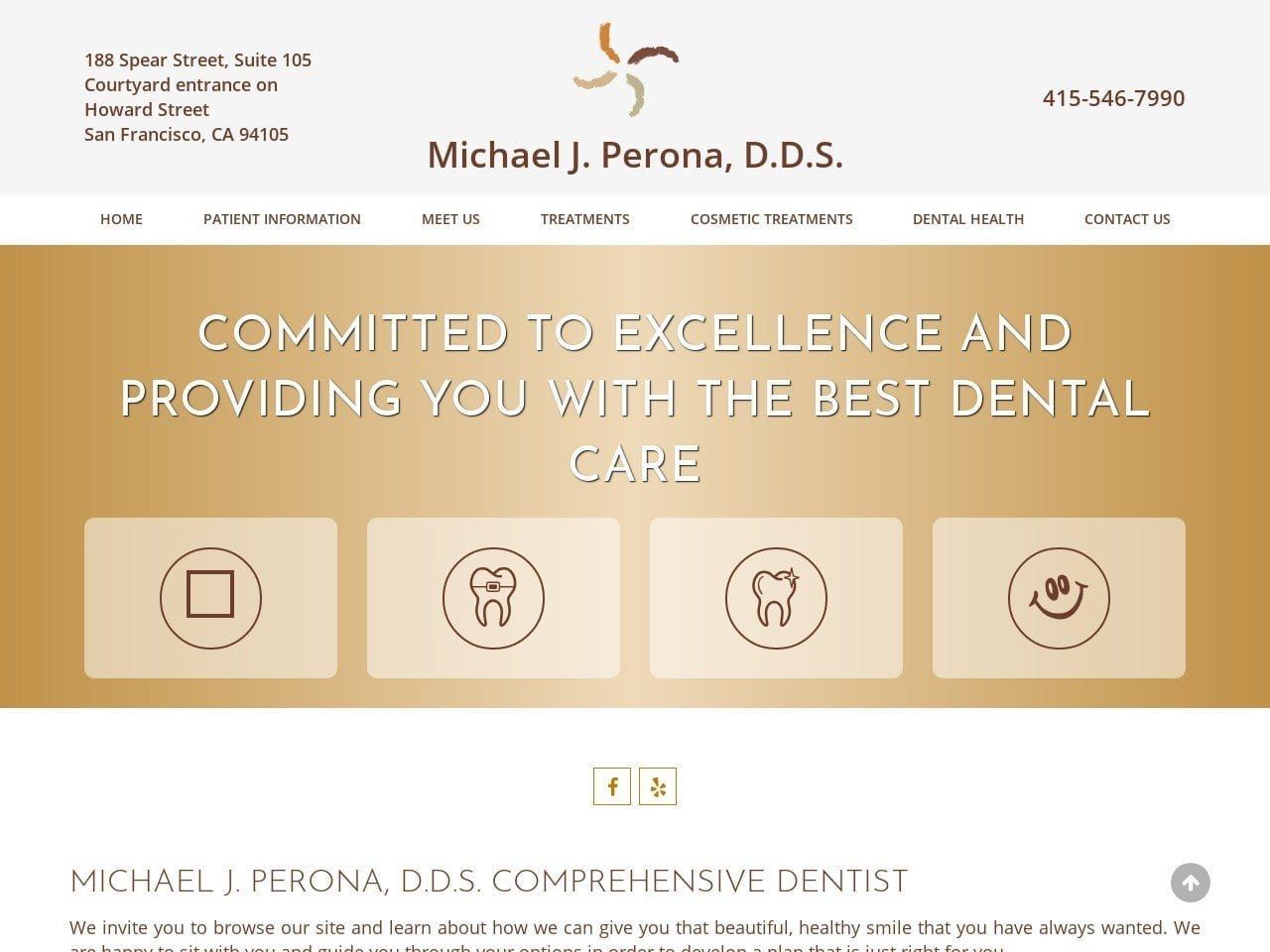 Michael J Perona DDS Website Screenshot from sfteeth.com