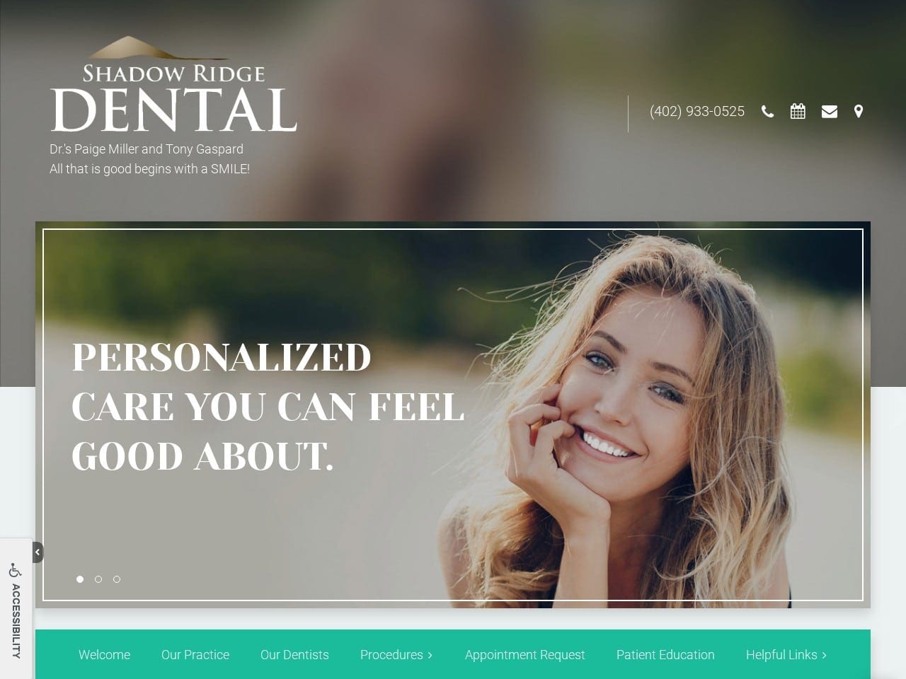 Shadow Ridge Dental Website Screenshot from shadowridgedental.com