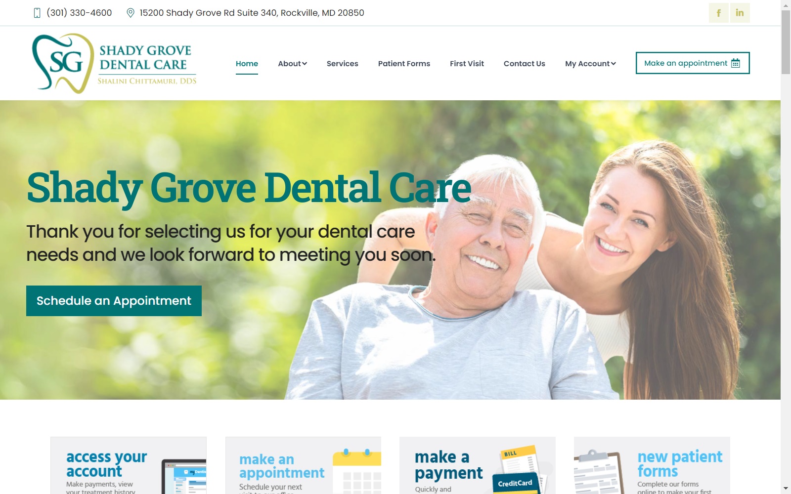 shadygrovedentalcare.com screenshot