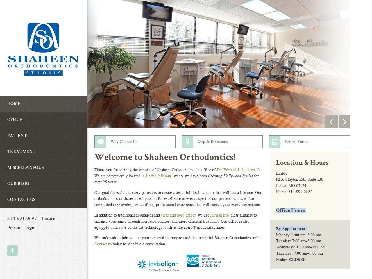 Shaheen Orthodontics Website Screenshot from shaheenorthodontics.com