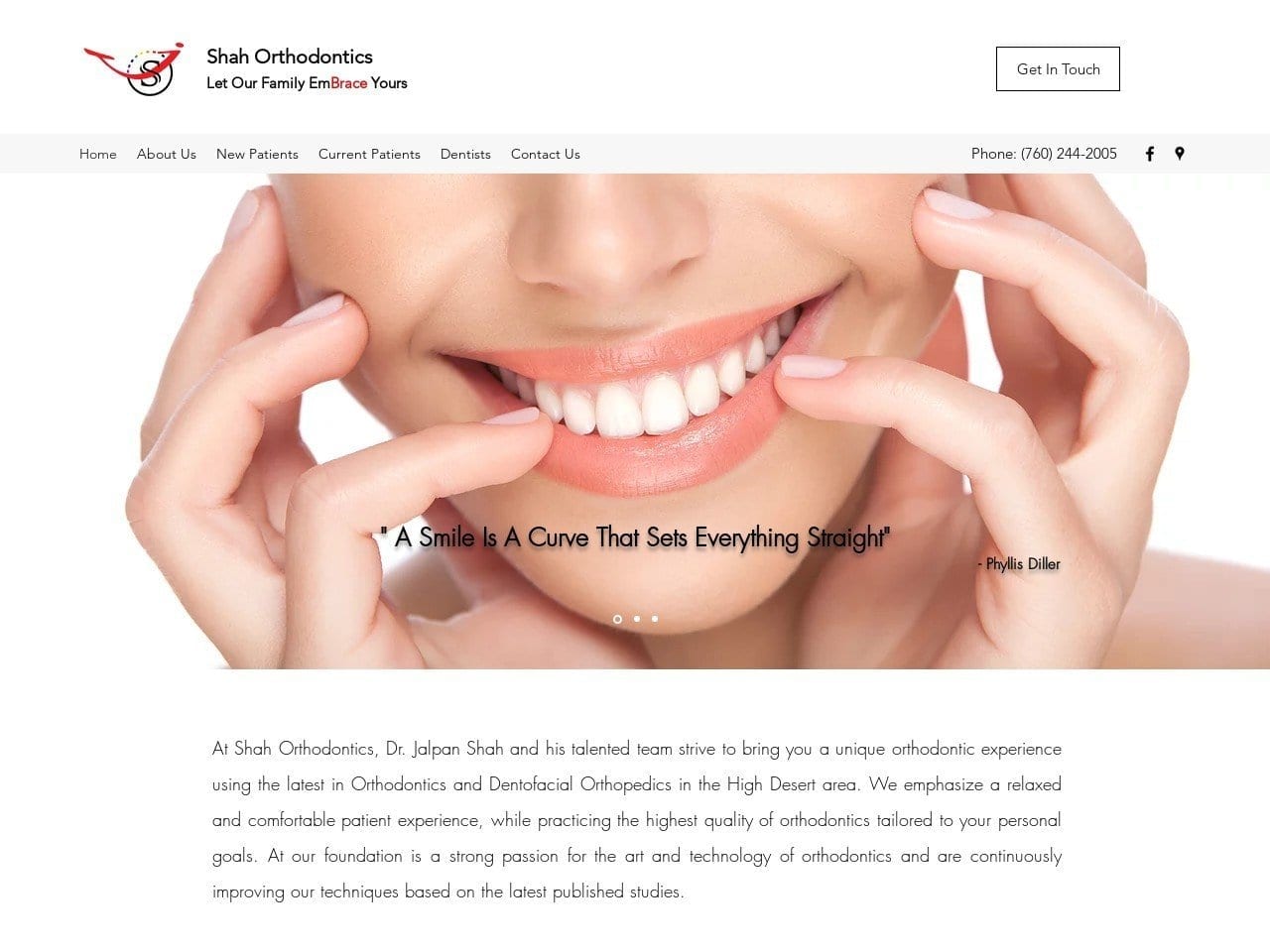 Shah Orthodontics Website Screenshot from shahorthodontics.com