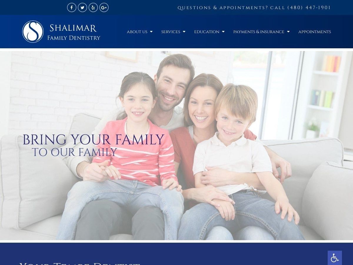 Shalimar Family Dentist Website Screenshot from shalimarfamilydentistry.com