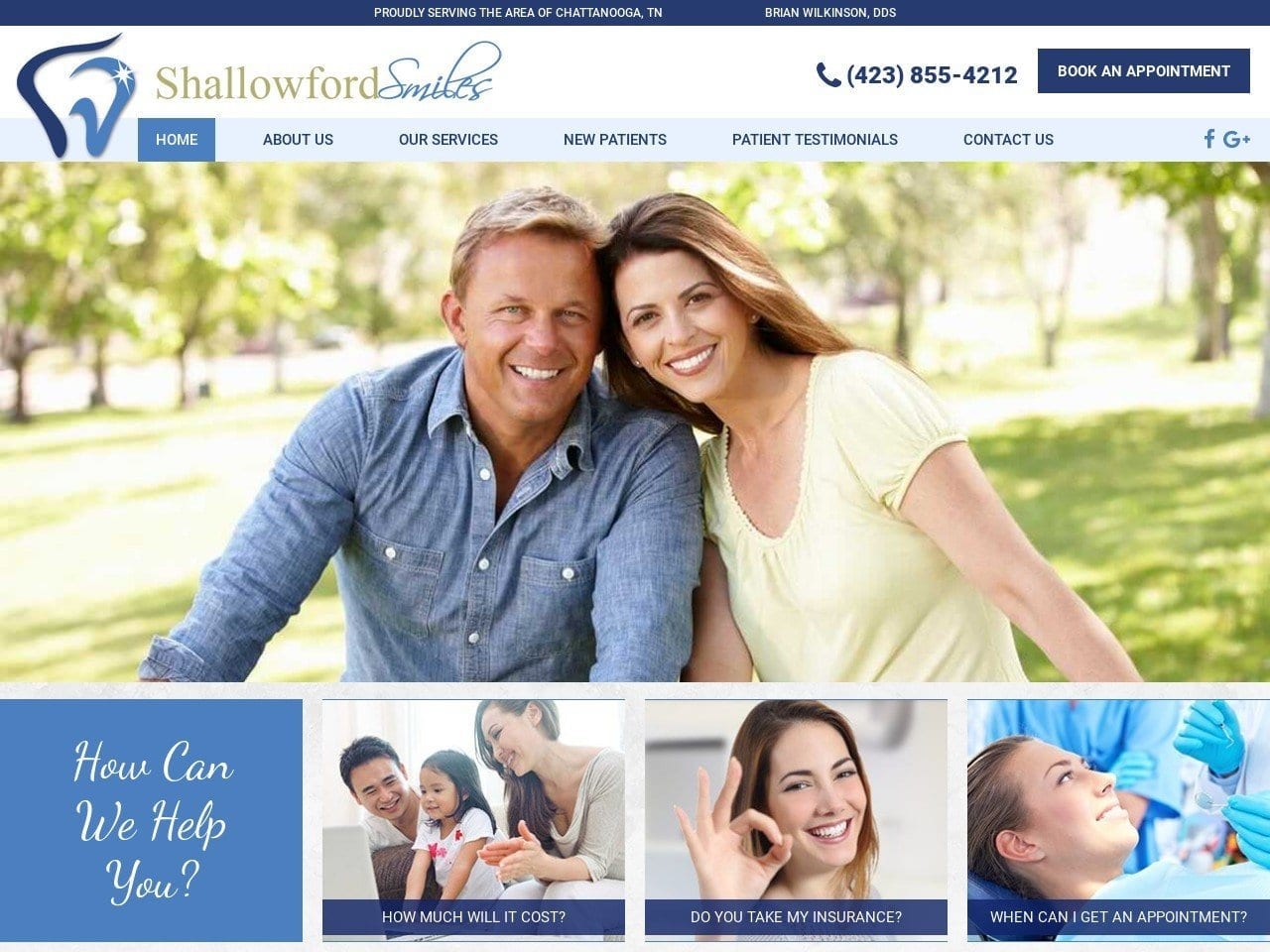 Dr. Brian J. Wilkinson DDS Website Screenshot from shallowfordsmiles.com