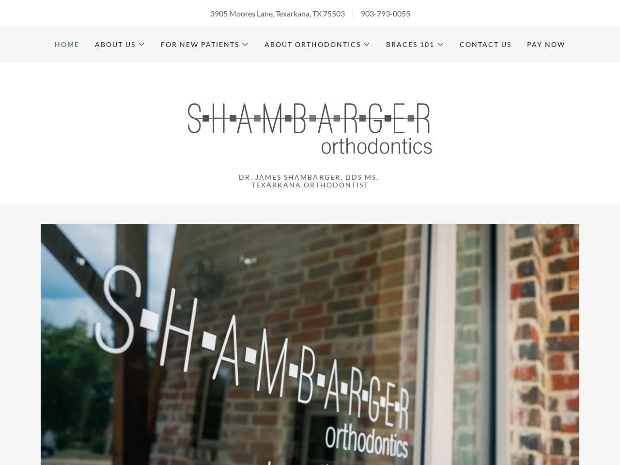 Dr. James H. Shambarger DDS Website Screenshot from shambargerortho.com