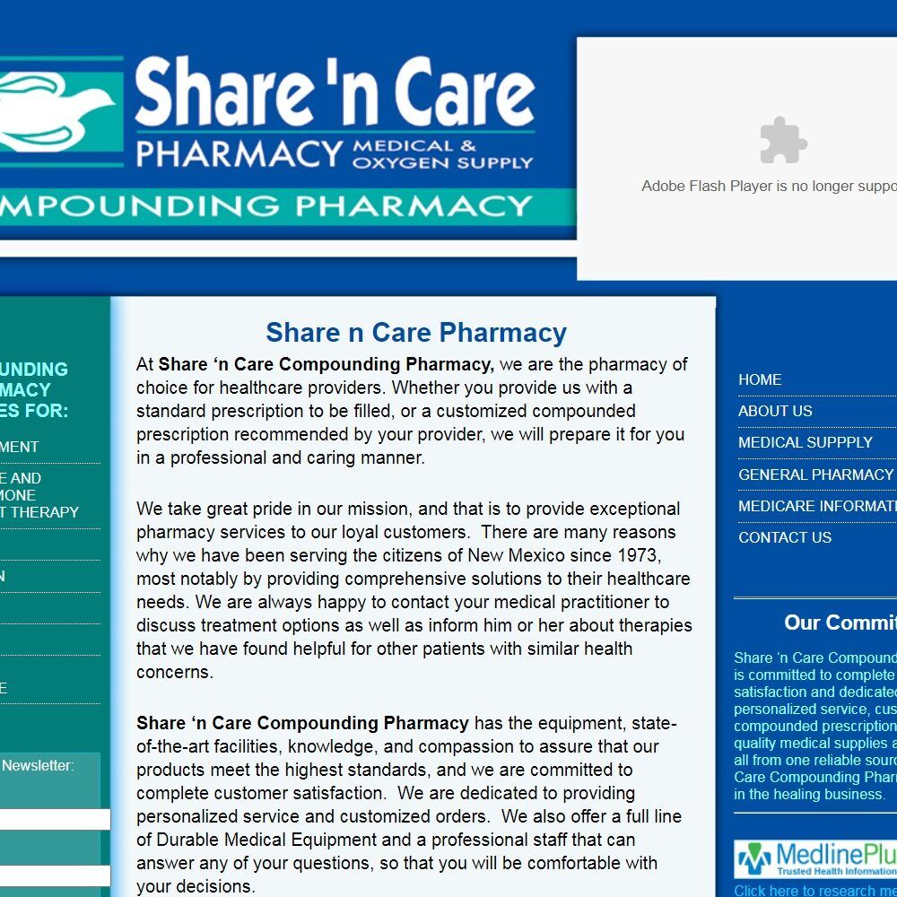 sharencarepharmacy.com screenshot