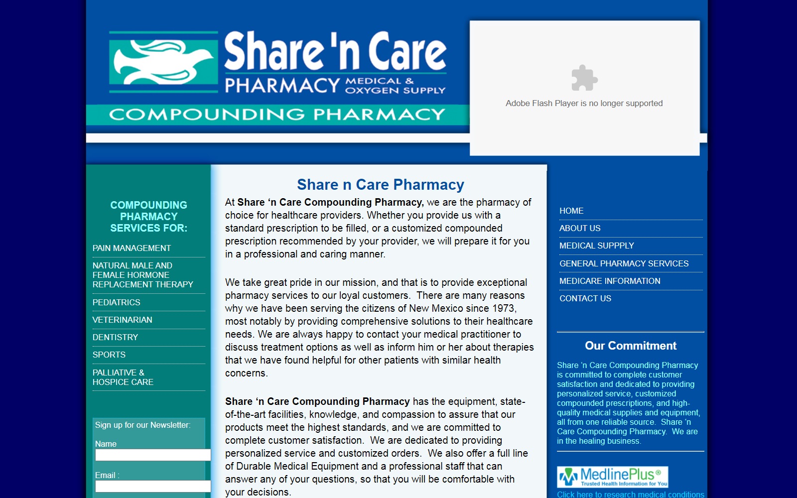 sharencarepharmacy.com screenshot