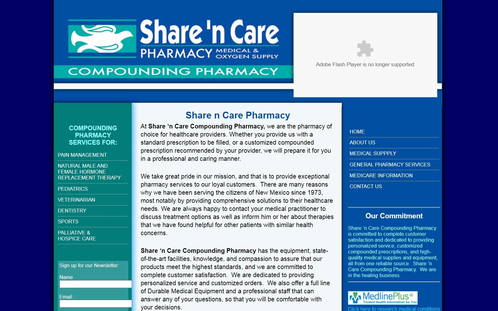 sharencarepharmacy.com screenshot
