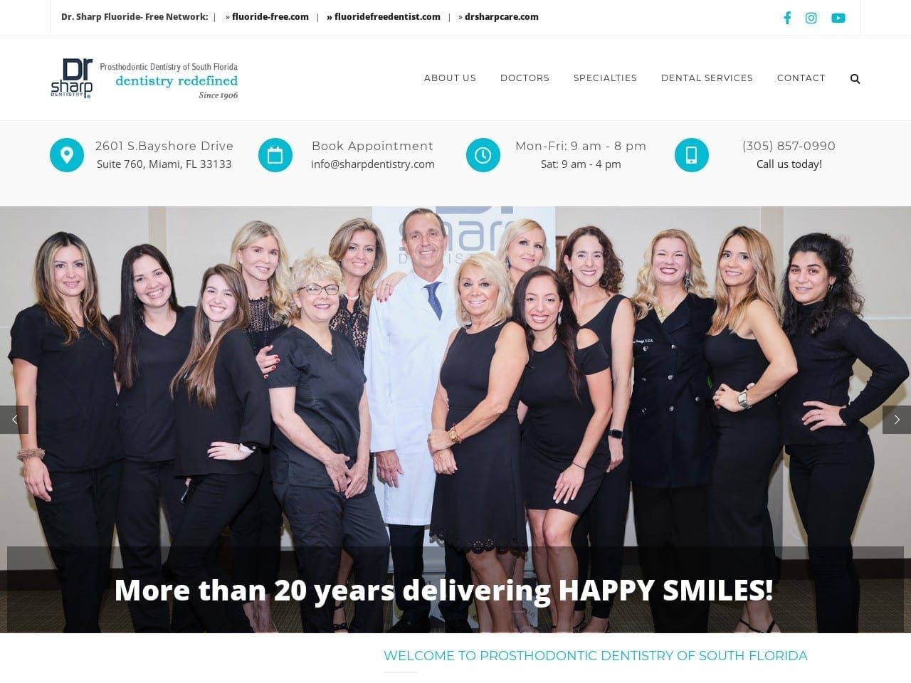 Prosthodontic Dentistry Website Screenshot from sharpdentistry.com