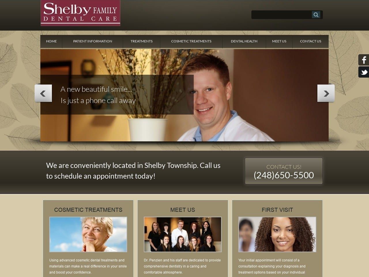 Shelby Family Dental Care Website Screenshot from shelbyfamilydentalcare.com