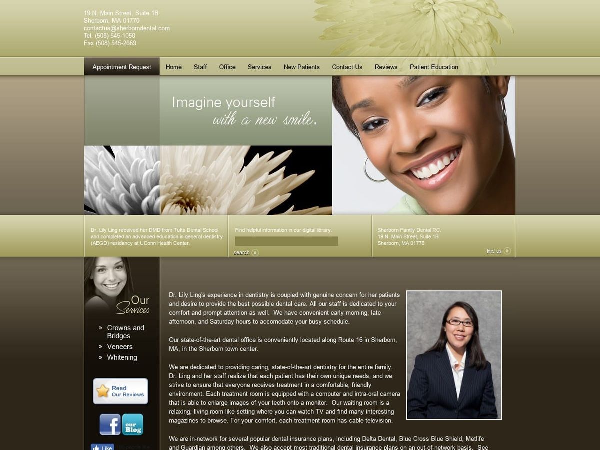 Sherborn Family Dental P.C. Website Screenshot from sherborndental.com