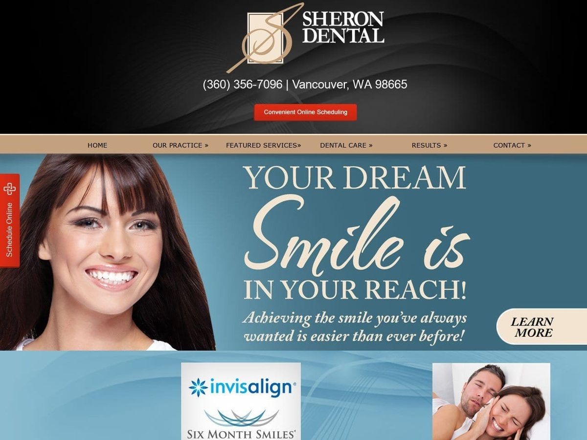 Sheron Dental Website Screenshot from sherondental.com