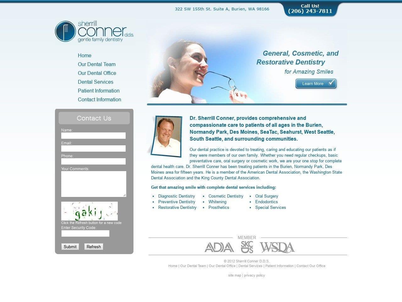 Conner Sherrill M DDS Website Screenshot from sherrillconnerdds.com