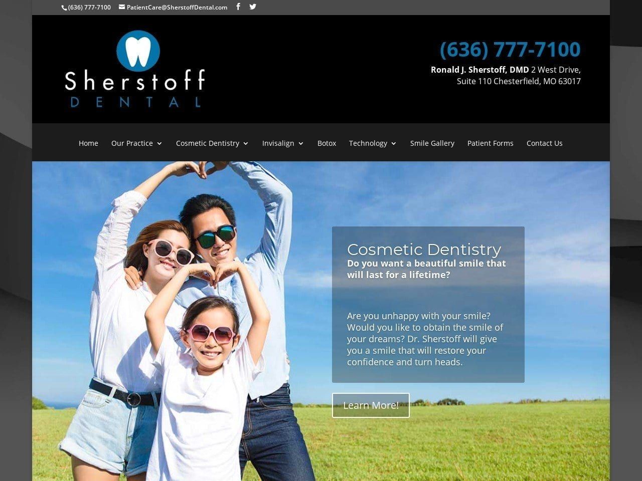 Dr. Ronald Sherstoff | Chesterfield Mo Dentist Website Screenshot from sherstoffdental.com