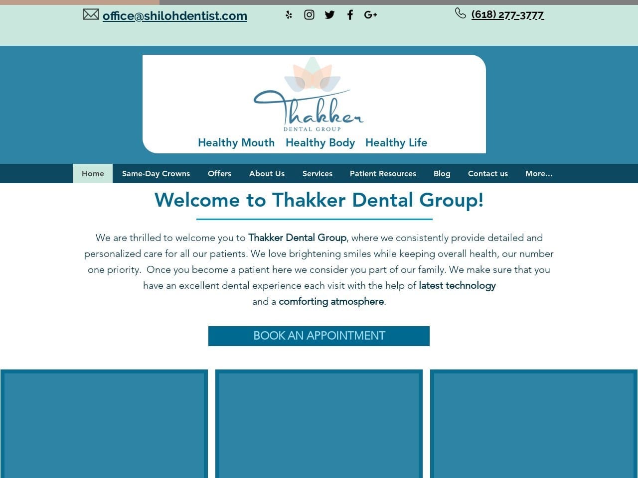 Thakker Dipali DDS Website Screenshot from shilohdentist.com