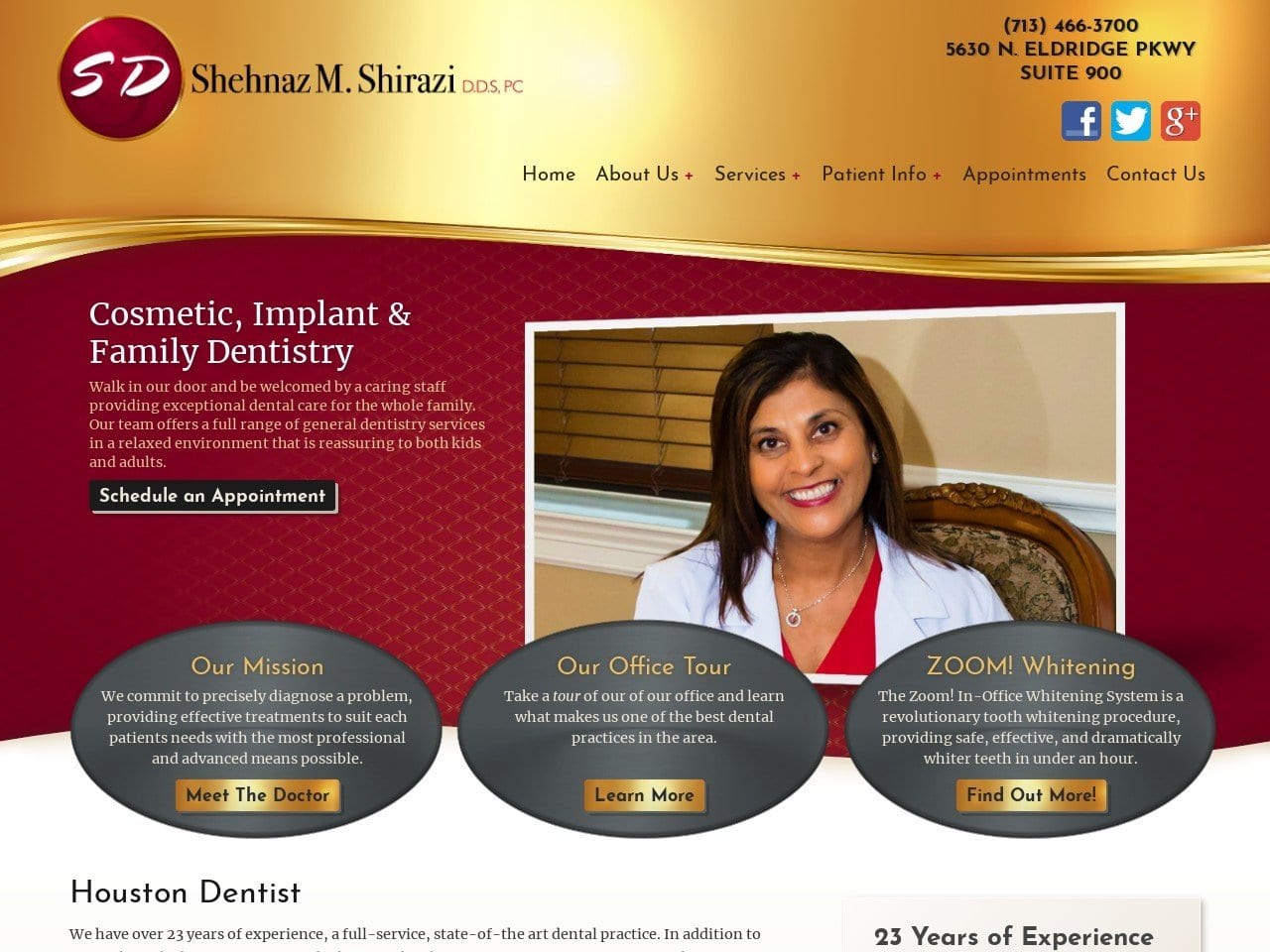 Dr. Shehnaz M. Shirazi D.D.S. Website Screenshot from shirazi-dds.com