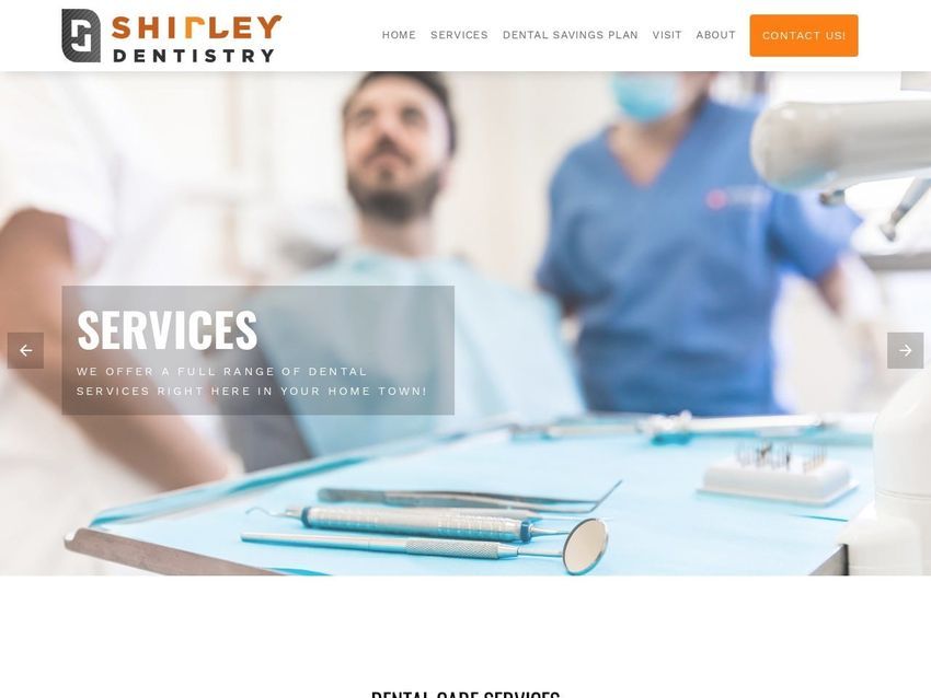 C. L. Shirley DDS LLC Website Screenshot from shirleydentistry.com