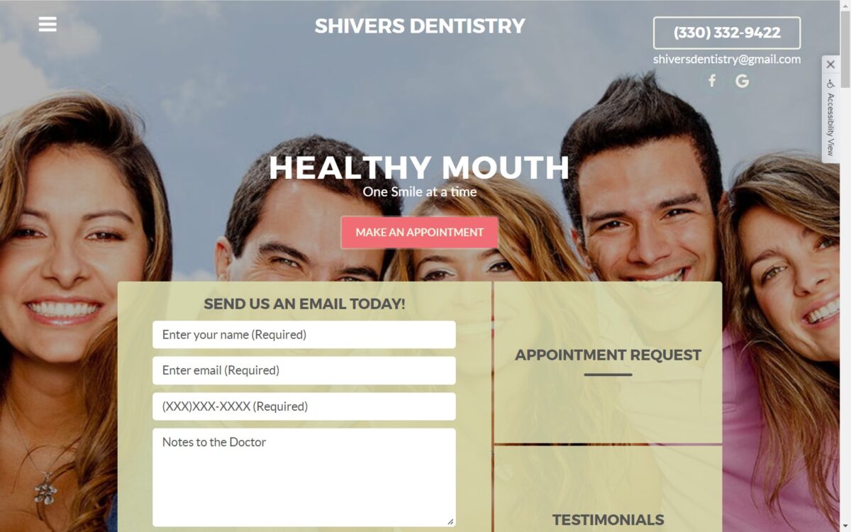 shiversdentistry.com screenshot