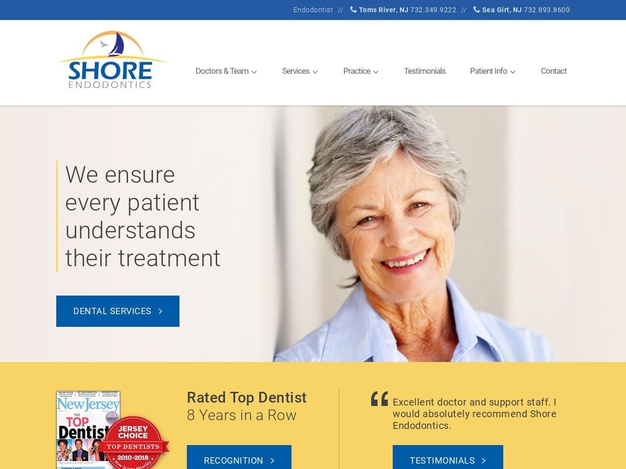 Shore Endodontics Website Screenshot from shoreendodontics.com