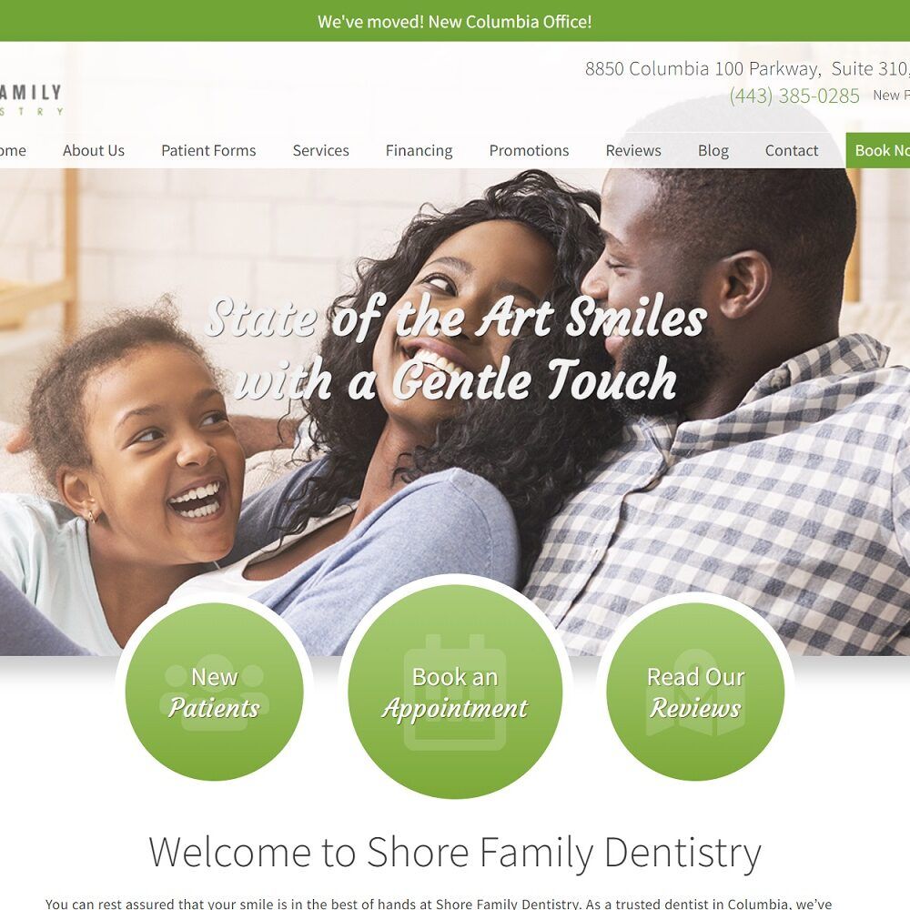 shorefamilydentistry.com screenshot