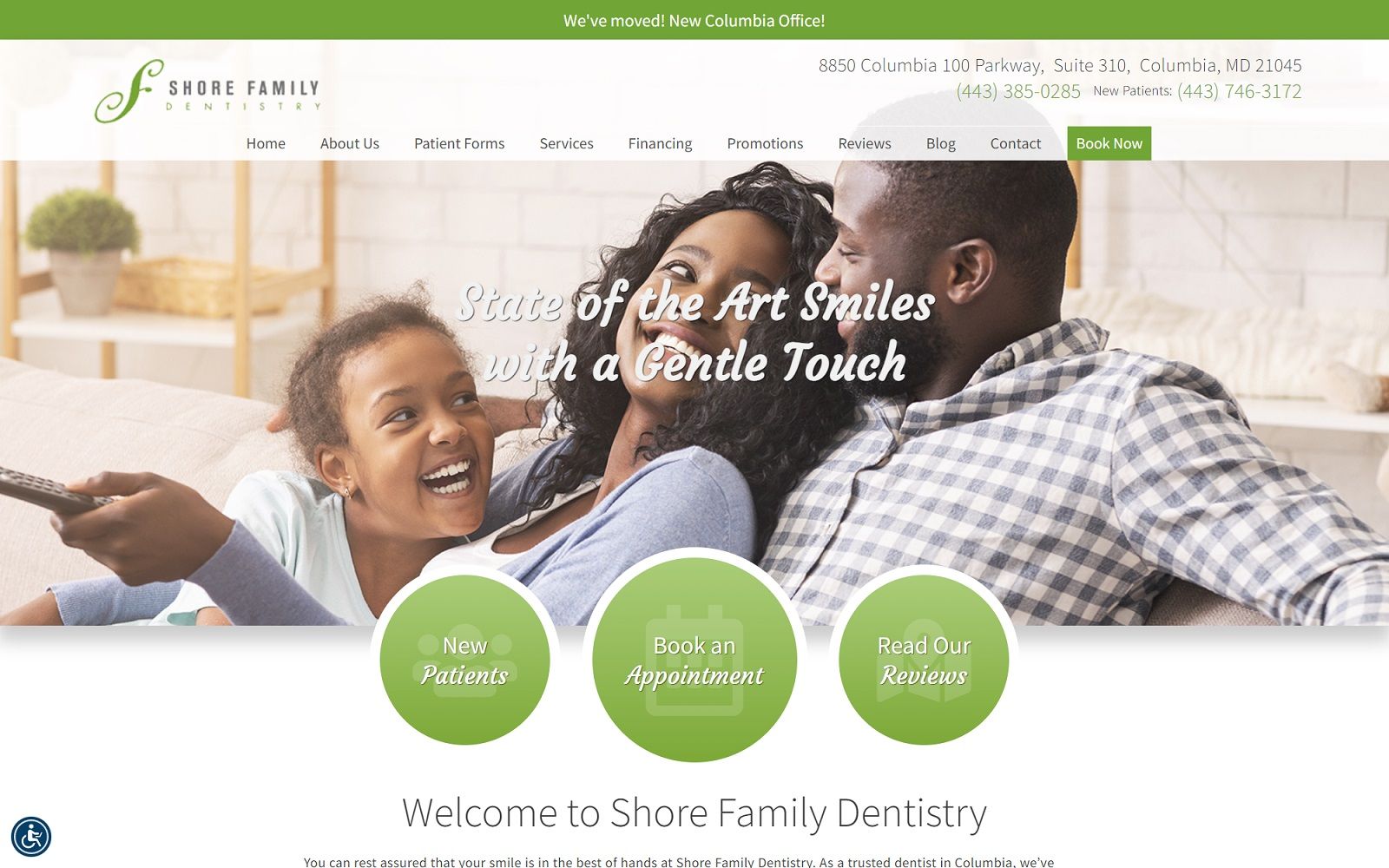 shorefamilydentistry.com screenshot