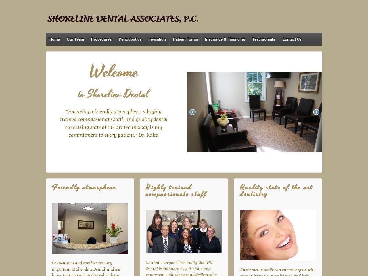 Shoreline Dental Associates PC Website Screenshot from shorelinedentalpc.com