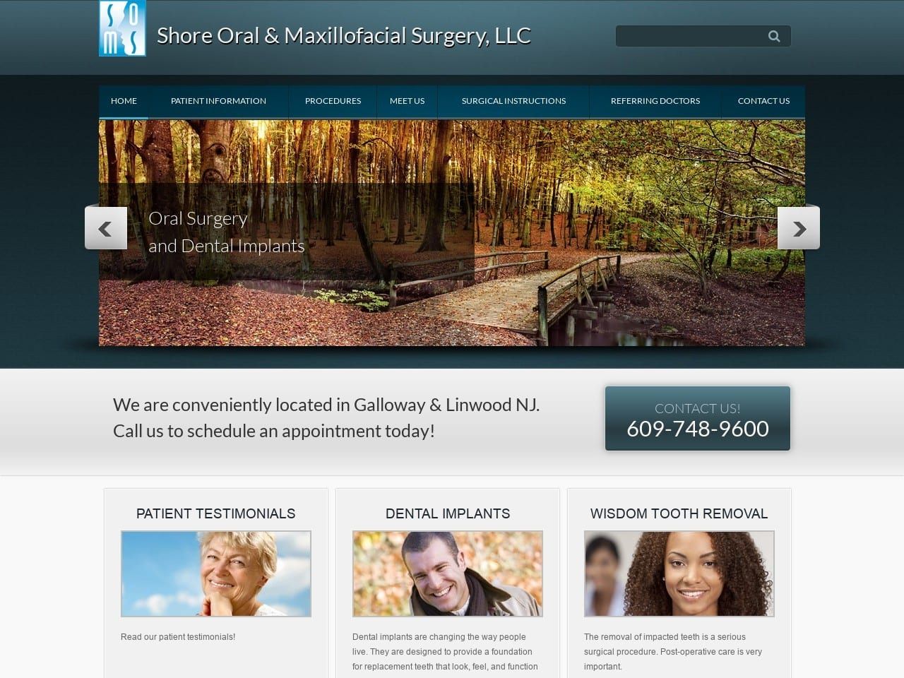 Shore Oral and Maxillofacial Surgery LLC Website Screenshot from shoreoms.com