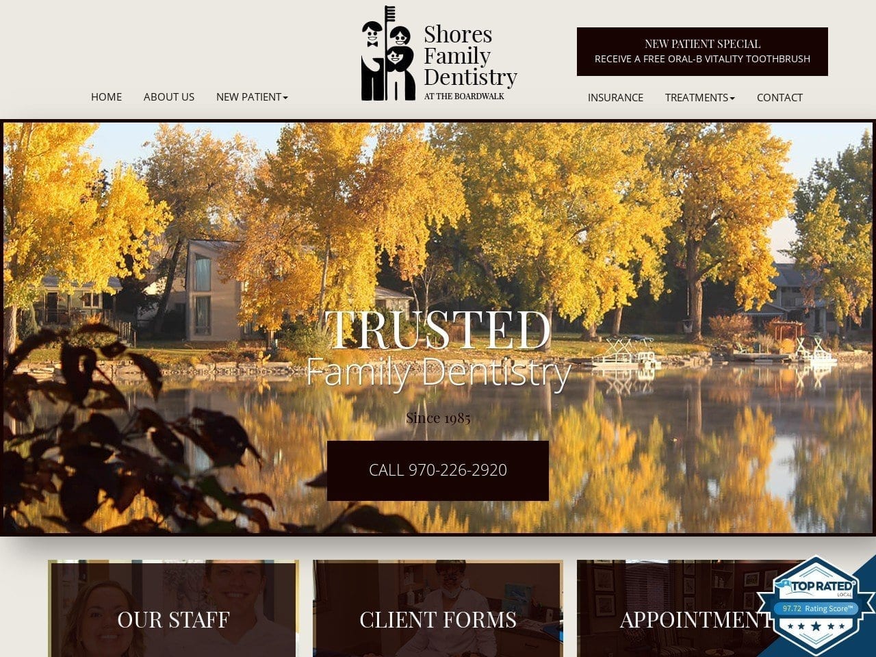 Shores Family Dentistry Website Screenshot from shoresfamilydentistry.com