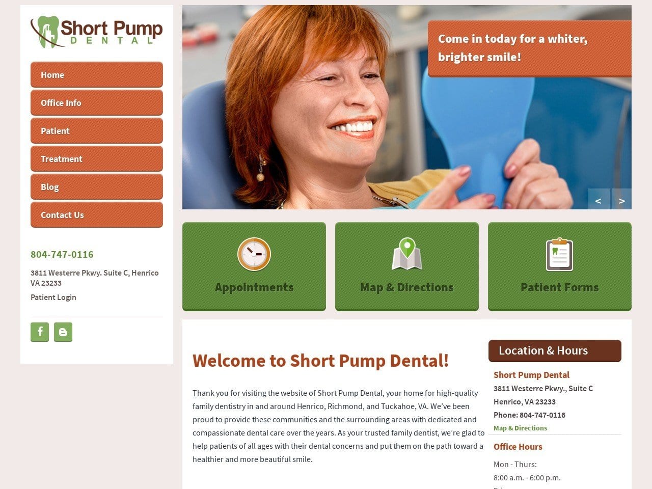 Shortpump Dental Website Screenshot from shortpumpdental.com