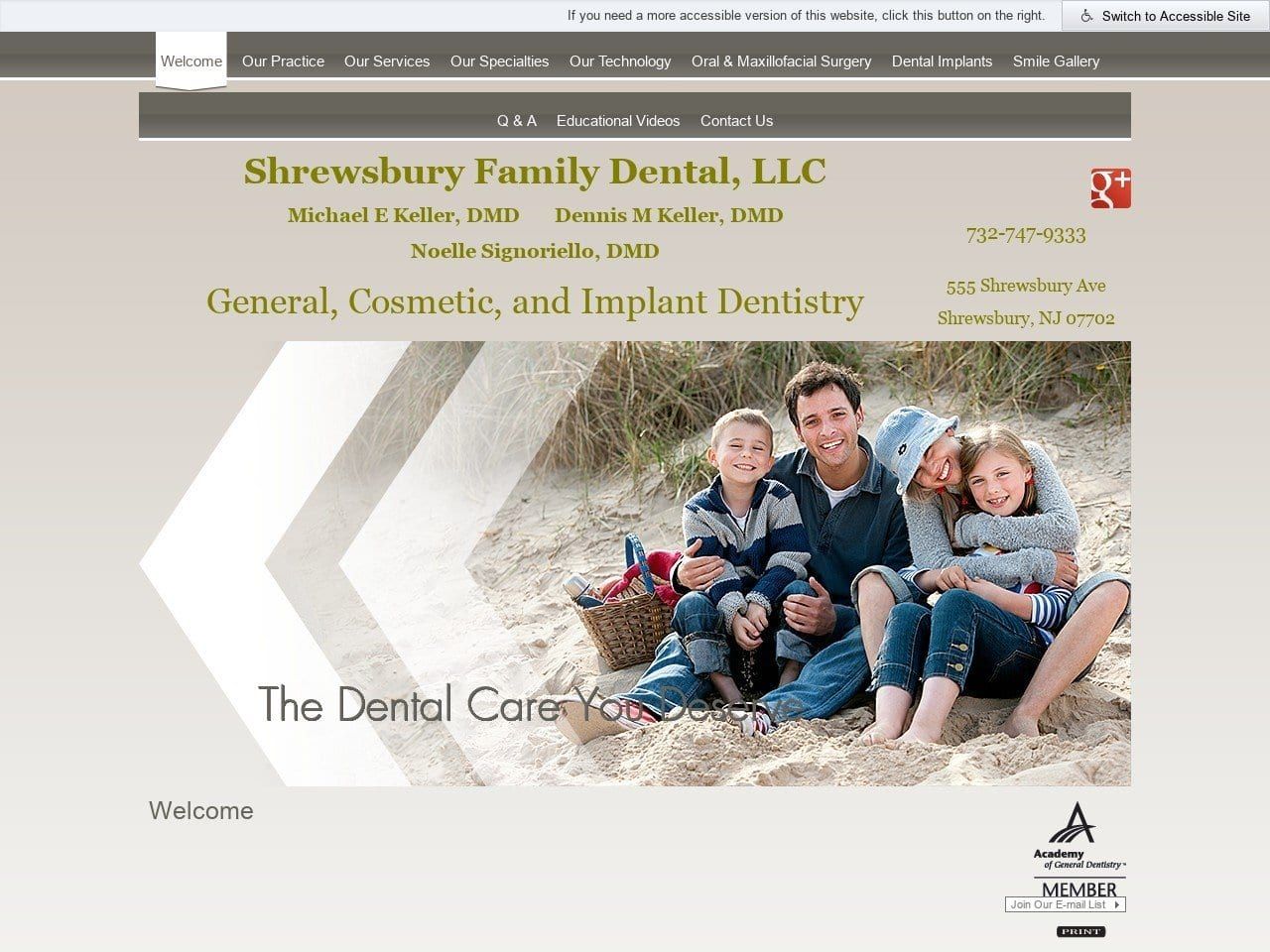 Shrewsbury Family Dental Website Screenshot from shrewsburyfamilydental.com